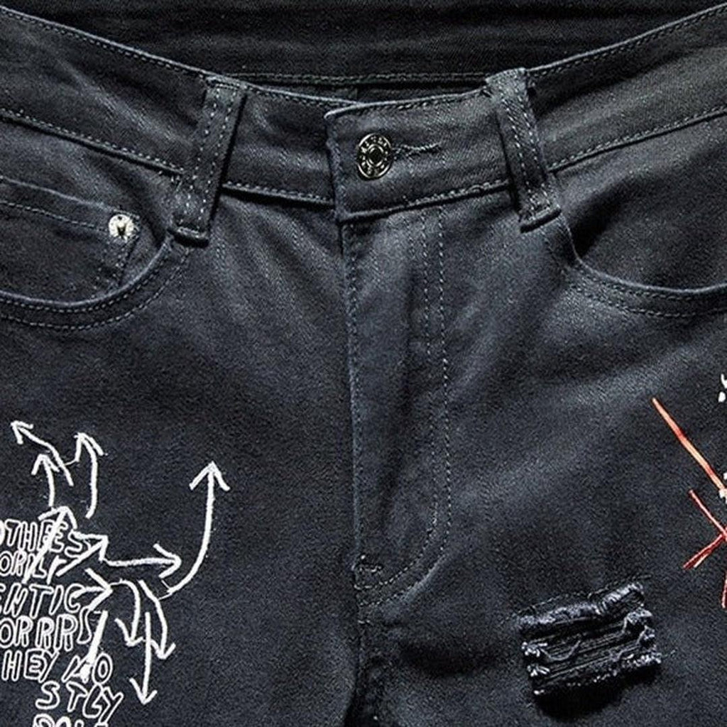 Bemalte zerrissene Jeans für Männer