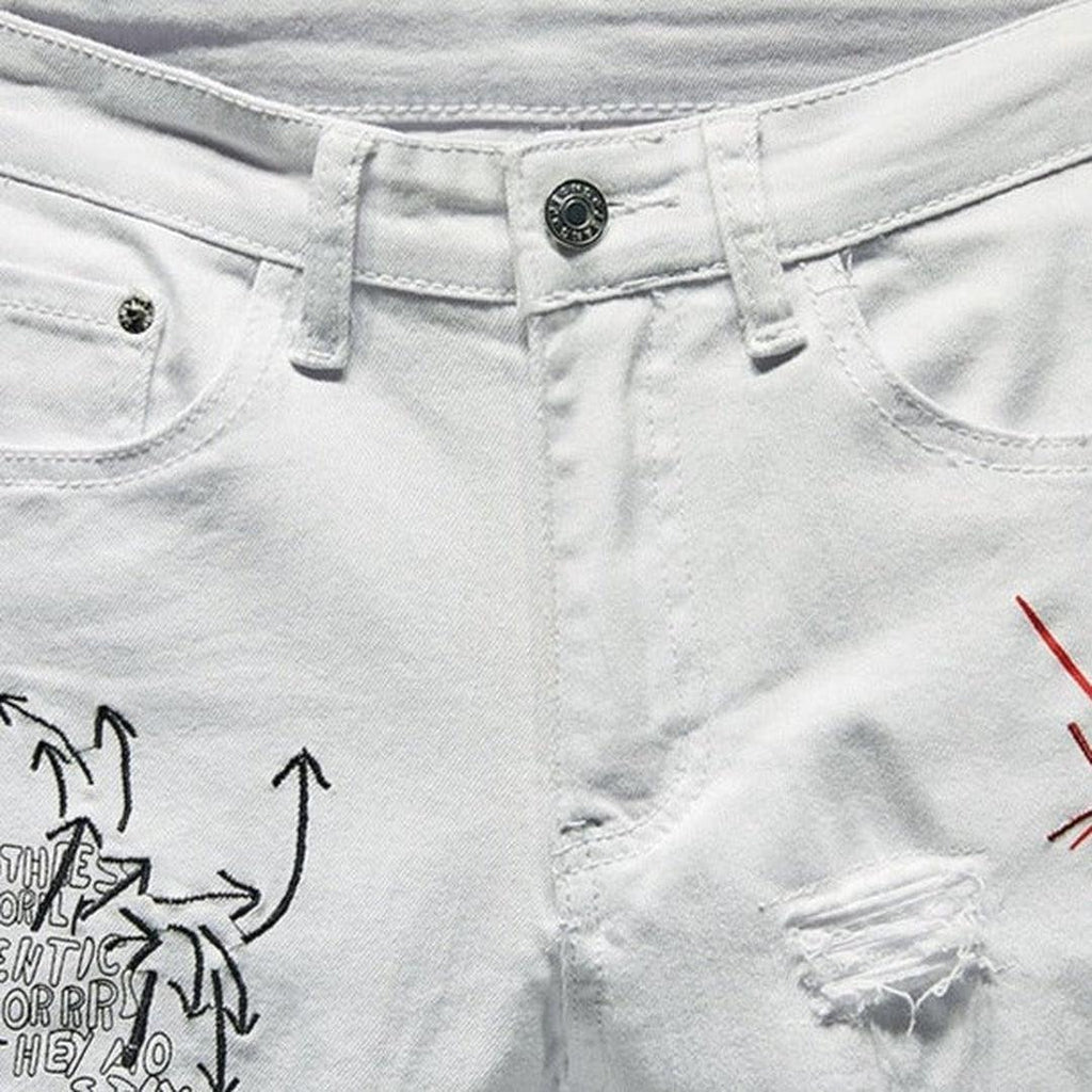 Bemalte zerrissene Jeans für Männer