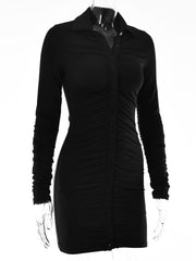 Makayla – Langärmliges, gerüschtes Kleid