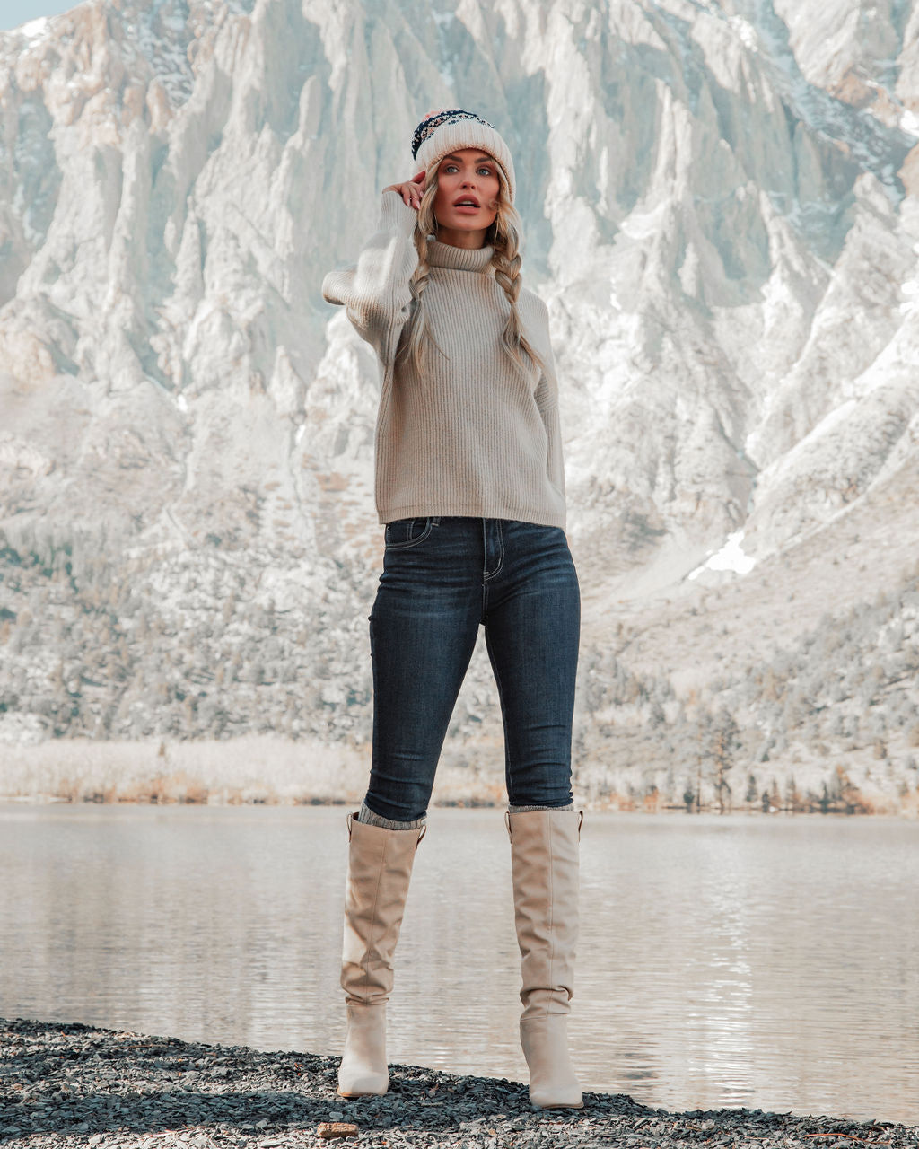 Ready Set Snow Turtleneck Knit Sweater - Ash Grey - FINAL SALE