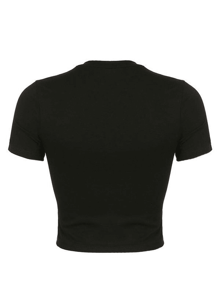 Crop Top mit Strass-Herzflügel-Grafik