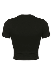 Crop Top mit Strass-Herzflügel-Grafik