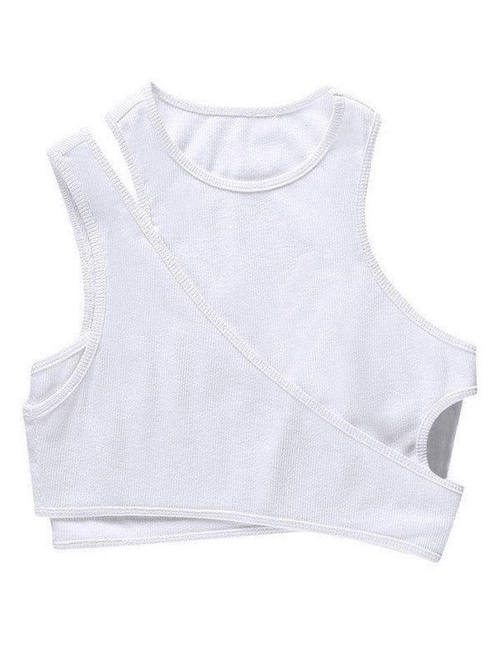 Geripptes Crop-Tanktop-Set