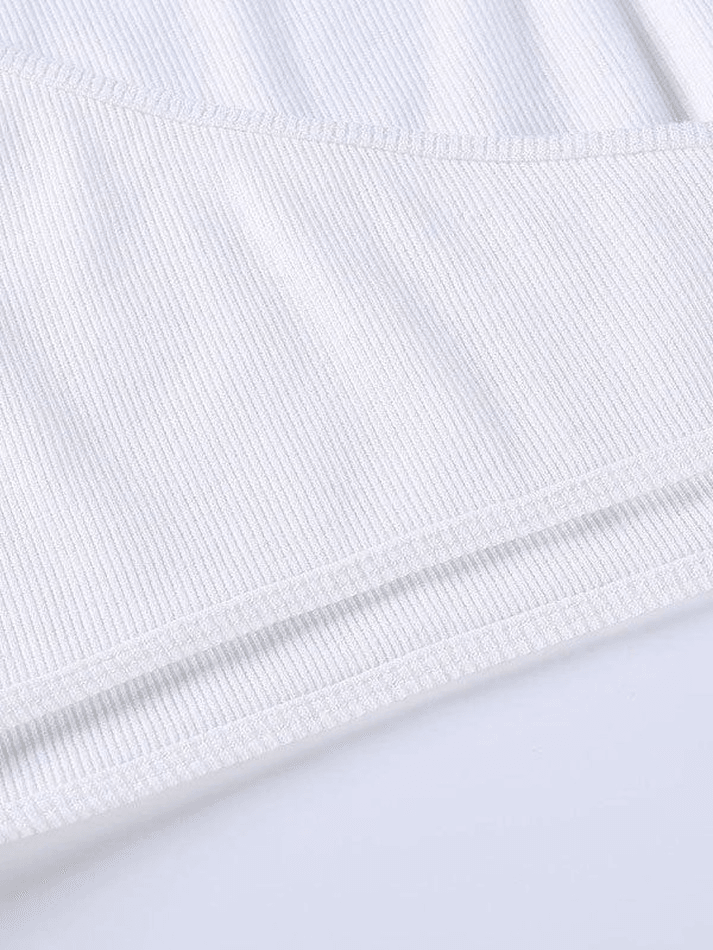 Geripptes Crop-Tanktop-Set
