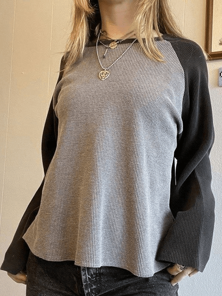 Camiseta de manga raglán acanalada