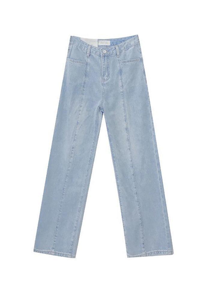 Verwaschene Boyfriendjeans mit Nahtdetail
