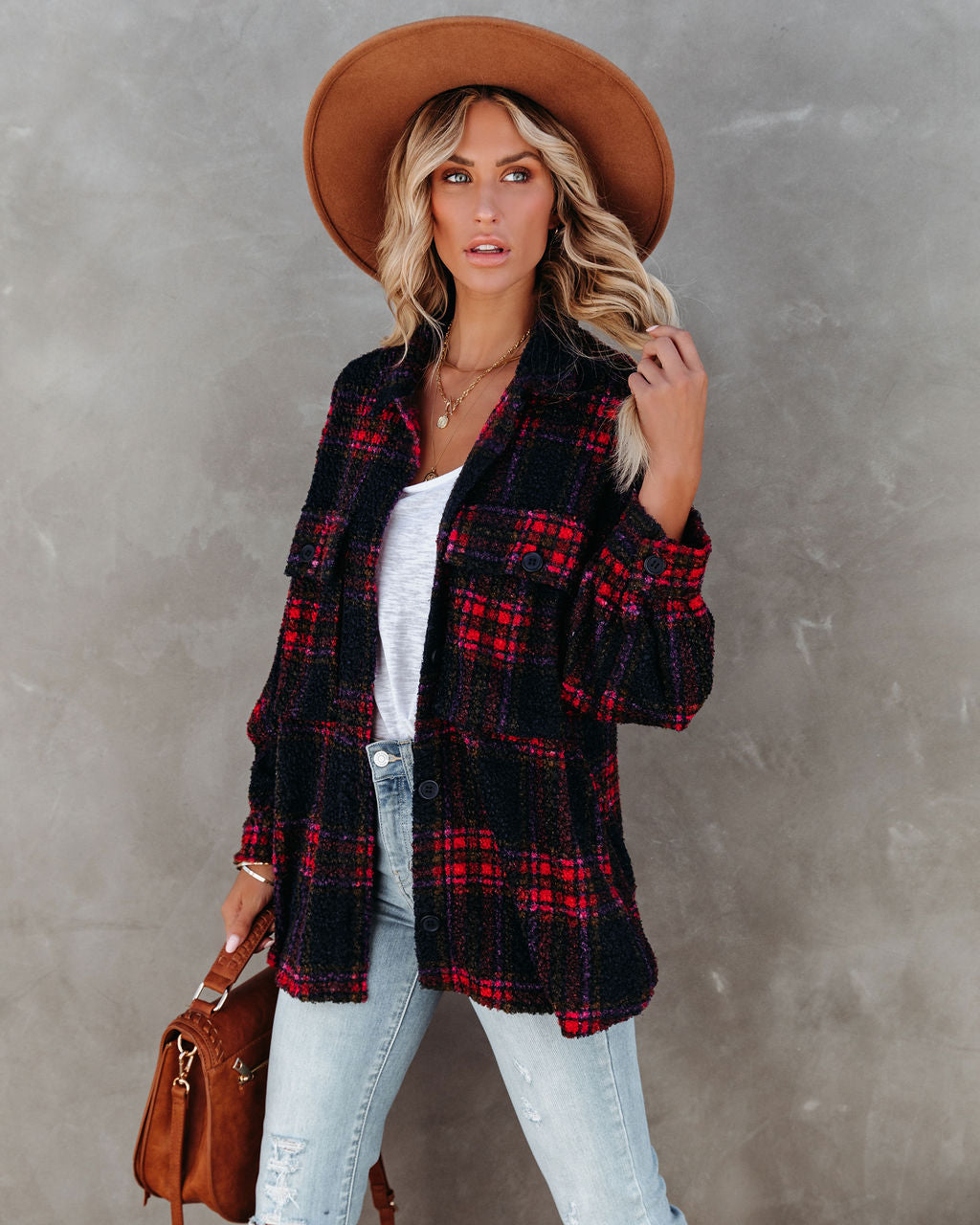 Septembers End – Karierte Hemdjacke mit Taschen