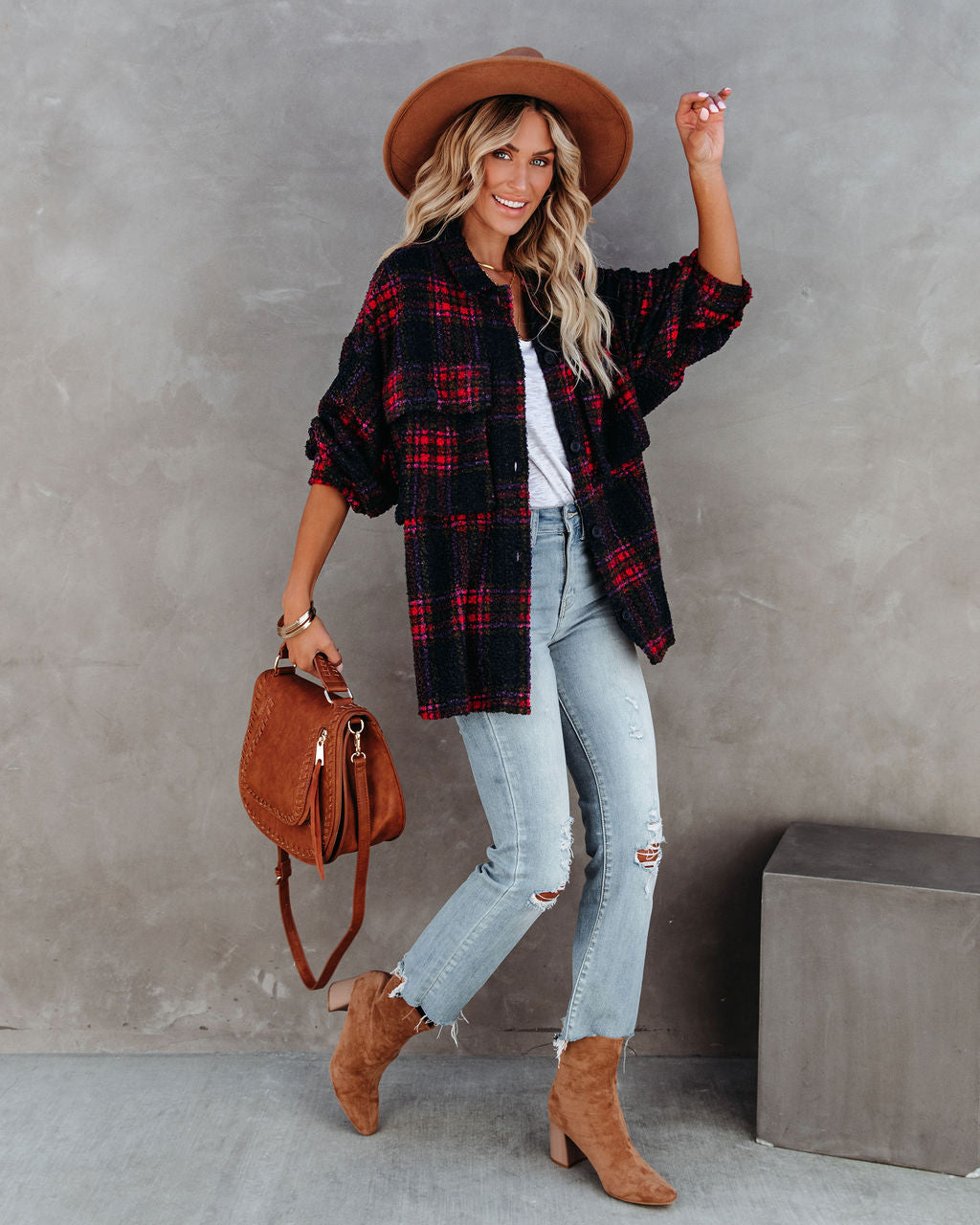 Septembers End – Karierte Hemdjacke mit Taschen