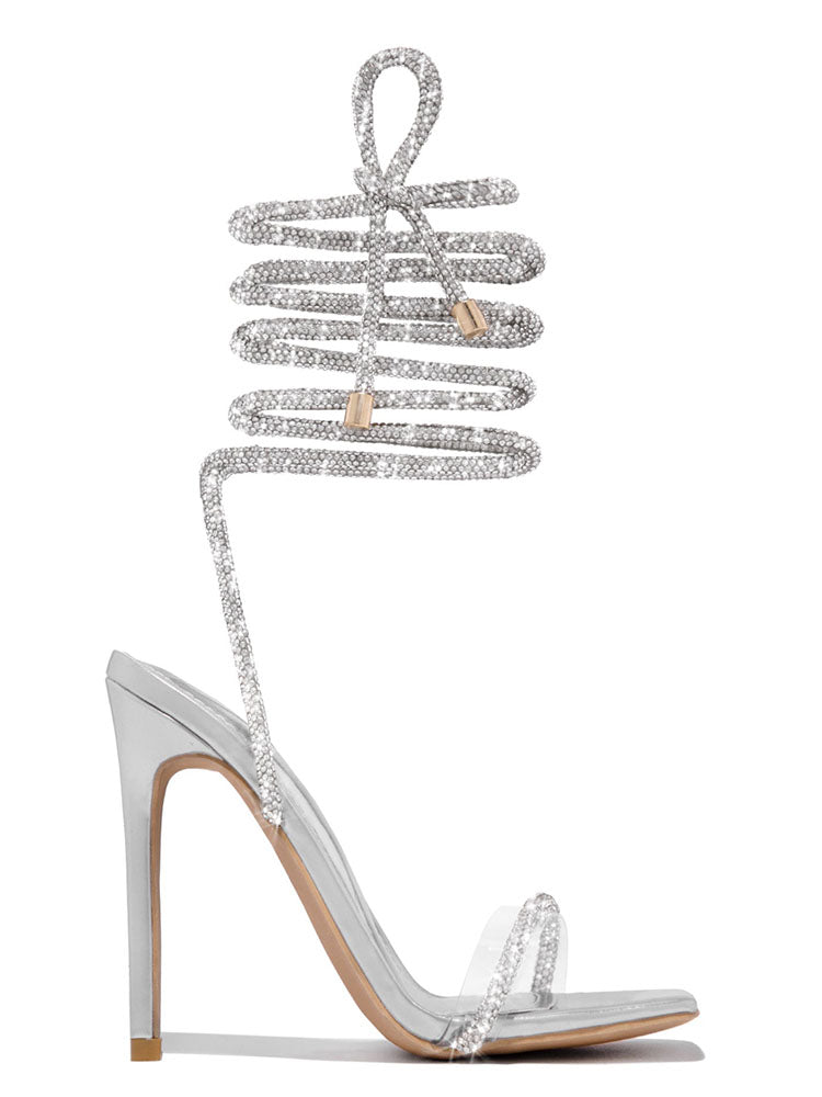 High Heels mit Strass-Schnürung