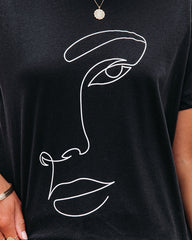 T-Shirt mit abstraktem Muster aus Baumwolle