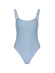 Ärmelloser, schlichter, gerippter Body