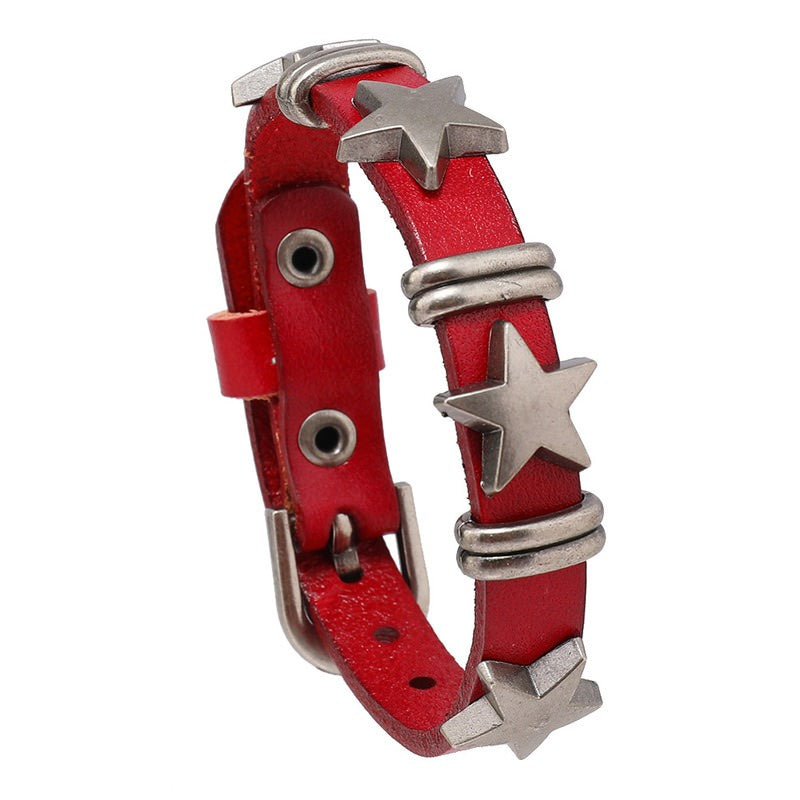 Grunge Ästhetisches Stern Lederarmband