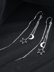 Pendiente de borla con decoración de estrella y luna