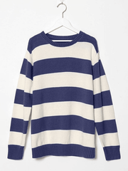 Striped Crew Neck Knit Sweater