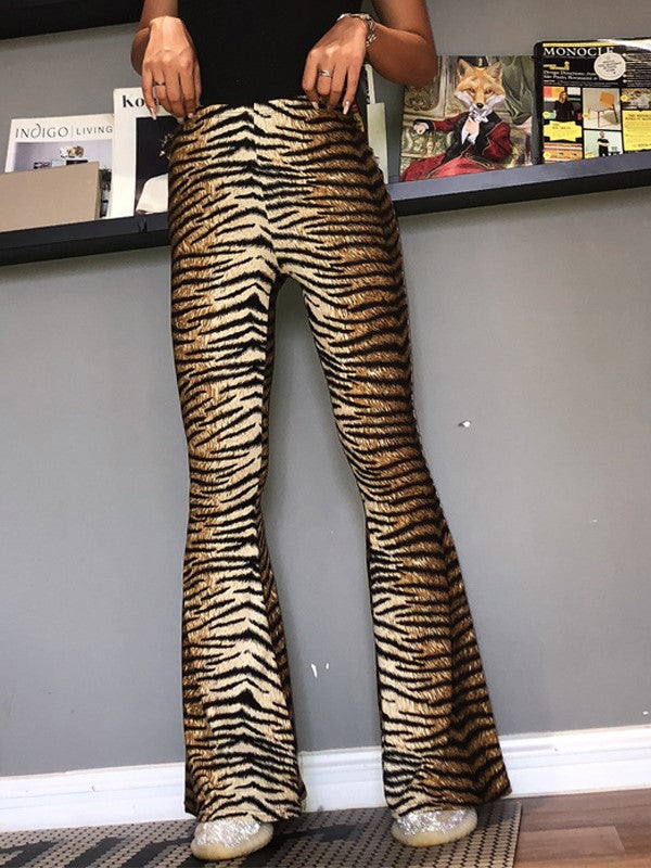 Hose mit Leopardenmuster und hoher Taille