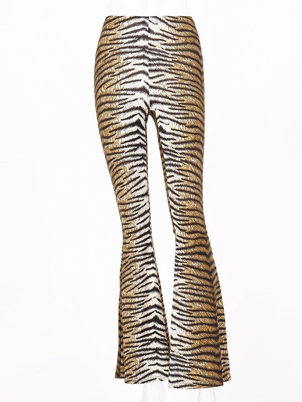 Hose mit Leopardenmuster und hoher Taille