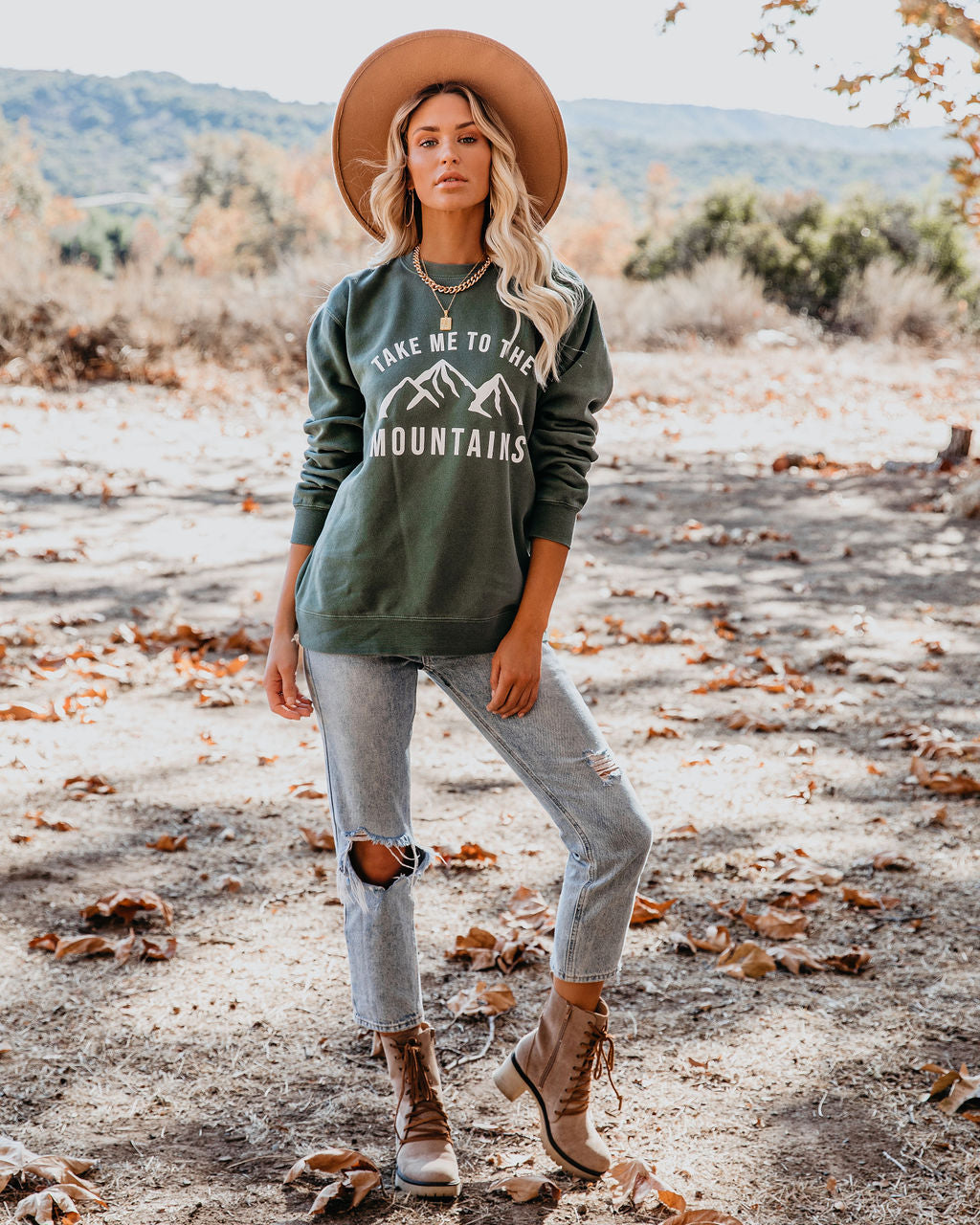 Sudadera de mezcla de algodón "Llévame a las montañas" - VENTA FINAL 