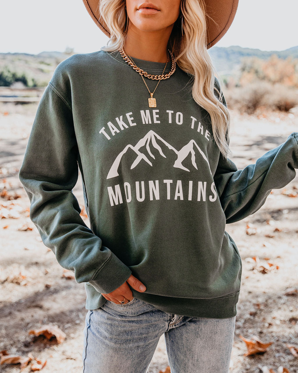 Sudadera de mezcla de algodón "Llévame a las montañas" - VENTA FINAL 