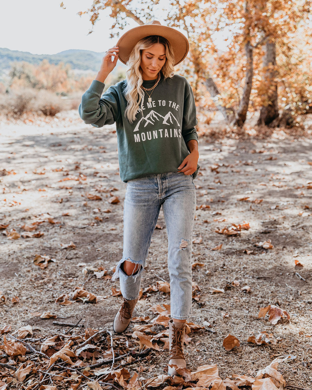 Sudadera de mezcla de algodón "Llévame a las montañas" - VENTA FINAL 
