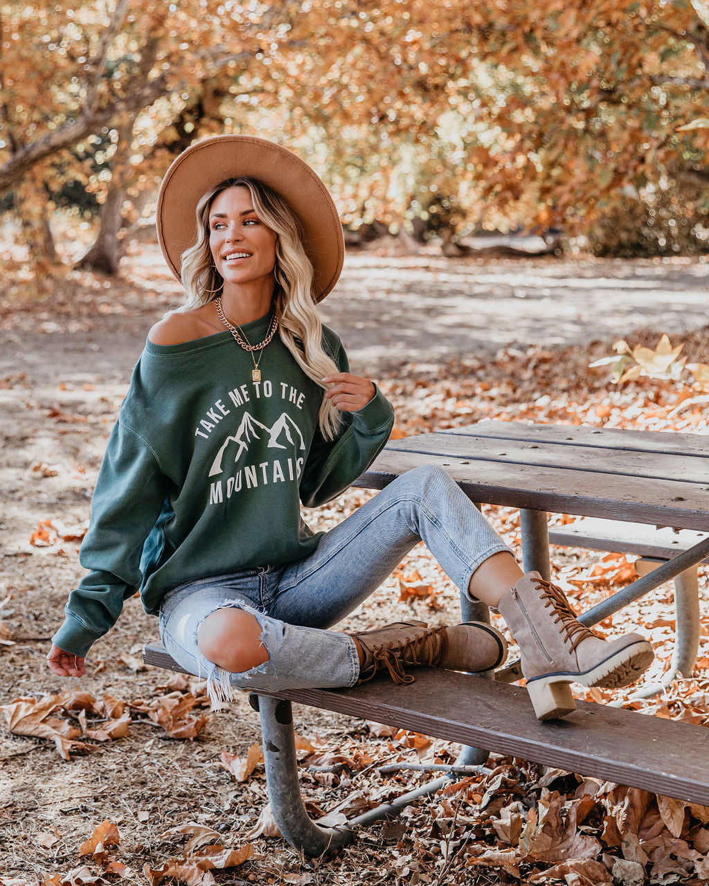 Sudadera de mezcla de algodón "Llévame a las montañas" - VENTA FINAL 