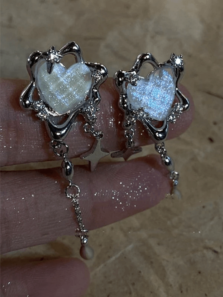 Ohrringe mit Quasten-Stern- und Herz-Charm
