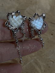 Ohrringe mit Quasten-Stern- und Herz-Charm