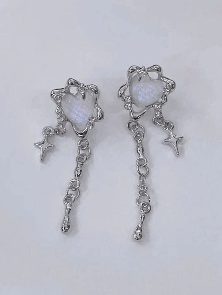 Ohrringe mit Quasten-Stern- und Herz-Charm