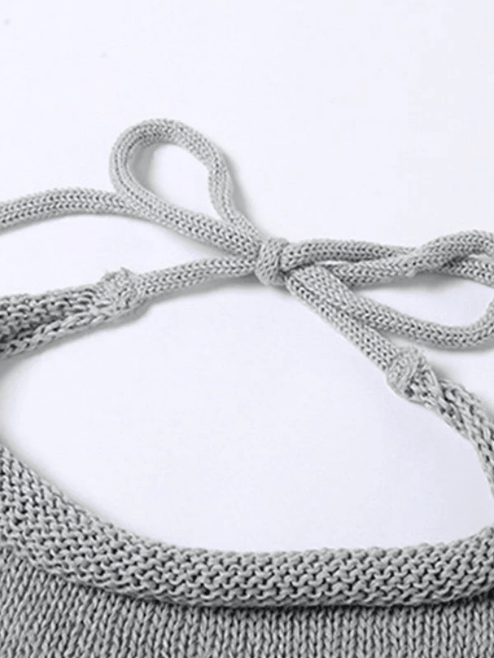 Gestricktes Bandeau-Top mit Bindeband hinten