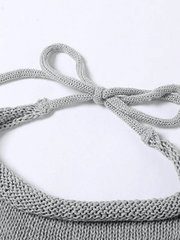 Gestricktes Bandeau-Top mit Bindeband hinten