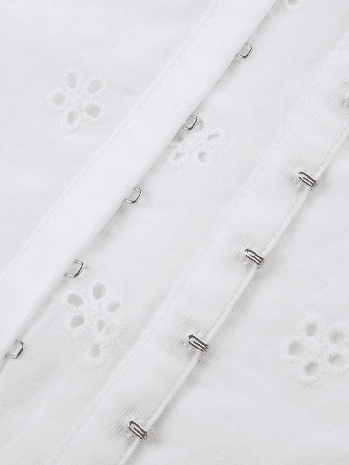 Bandeau-Oberteil mit Broderie-Spitze zum Binden