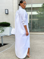 Langärmliges Hemdkleid mit Knopfleiste