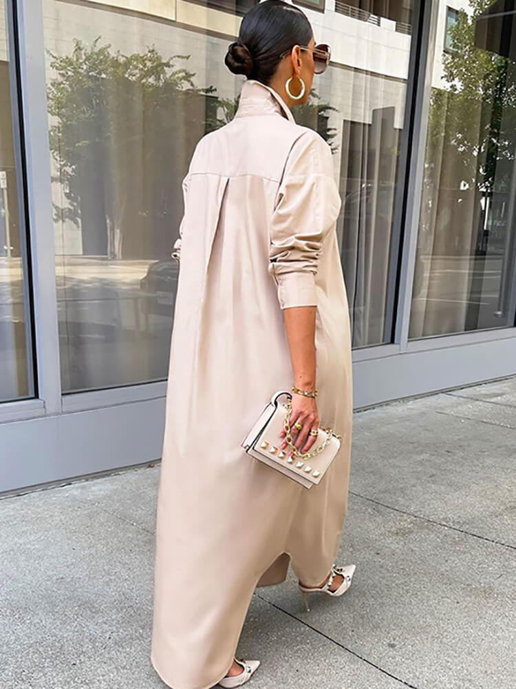 Langärmliges Hemdkleid mit Knopfleiste