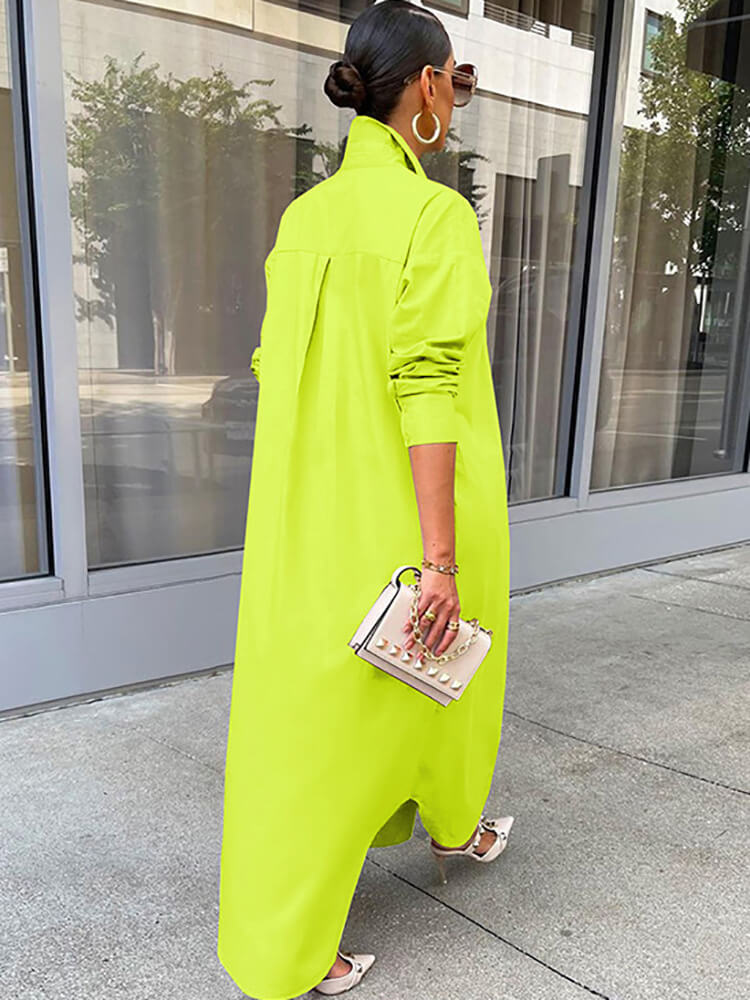 Langärmliges Hemdkleid mit Knopfleiste
