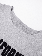 Kurzarm-T-Shirt mit Vintage-Alphabet-Stickerei