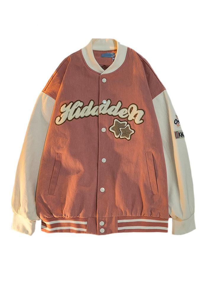 Collegejacke mit Vintage-Stickerei