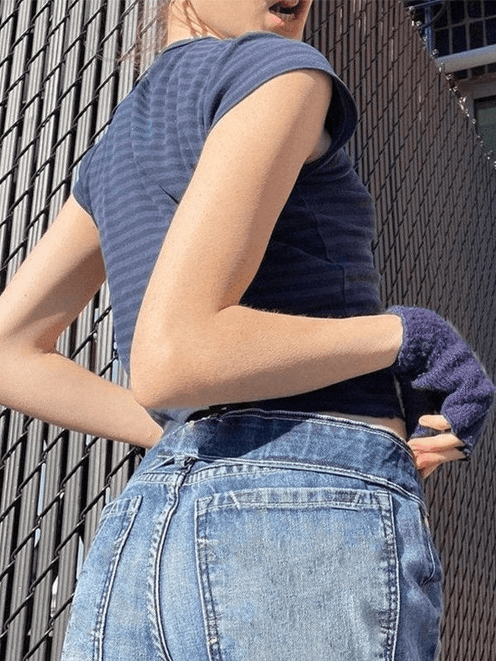 Vintage gestreiftes Baby-Crop-Top