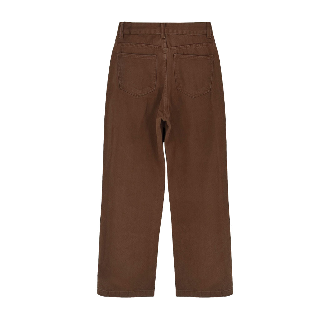 Vintage-Stil 90er High Waist Straight Leg Jeans - Schokolade