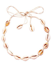 Weiße Kauri-Muschel geflochtene Choker Halskette