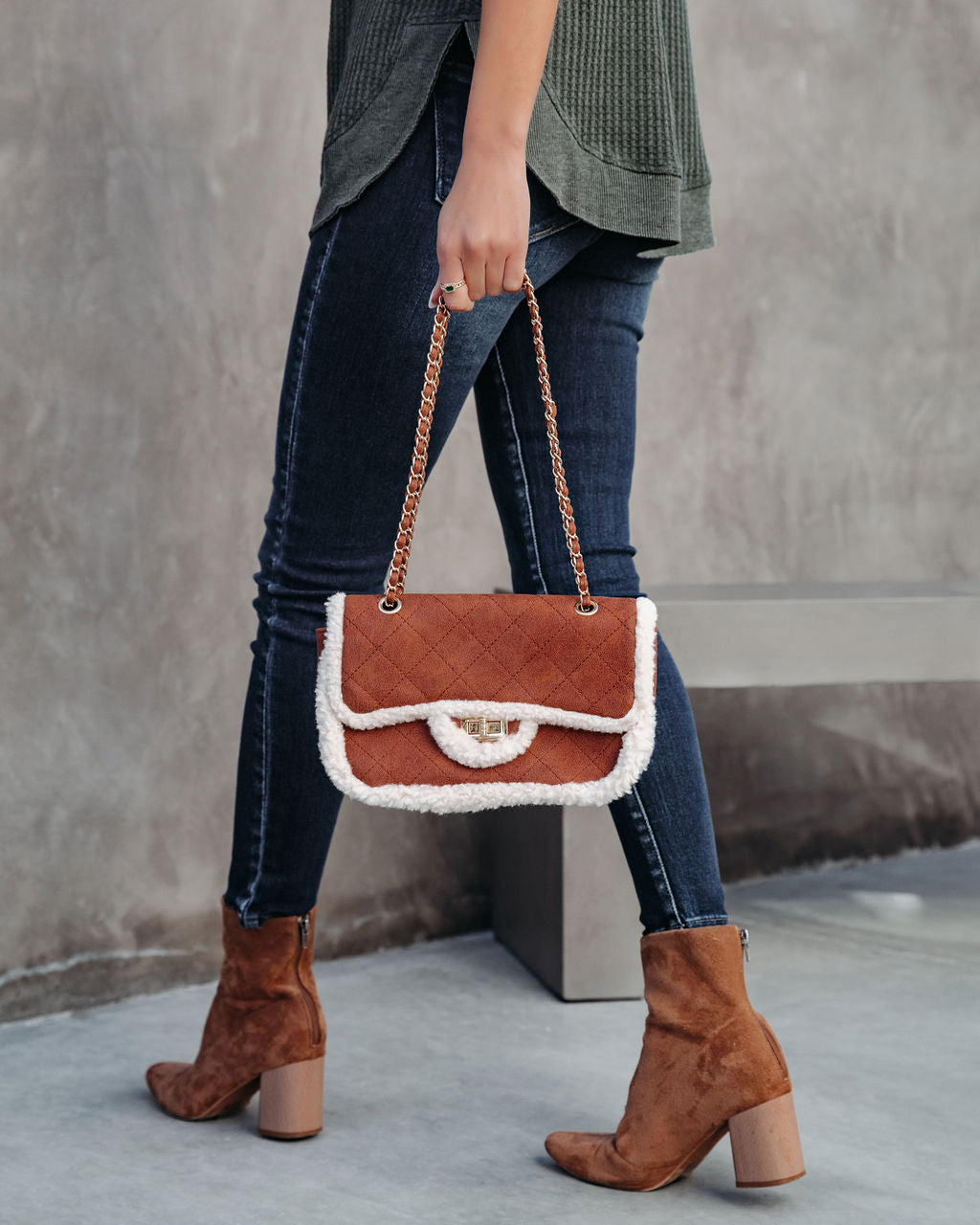 Bolso bandolera Whitley Sherpa - Beige
