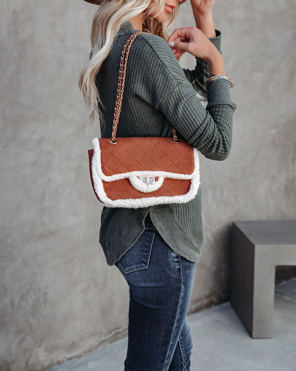 Bolso bandolera Whitley Sherpa - Beige