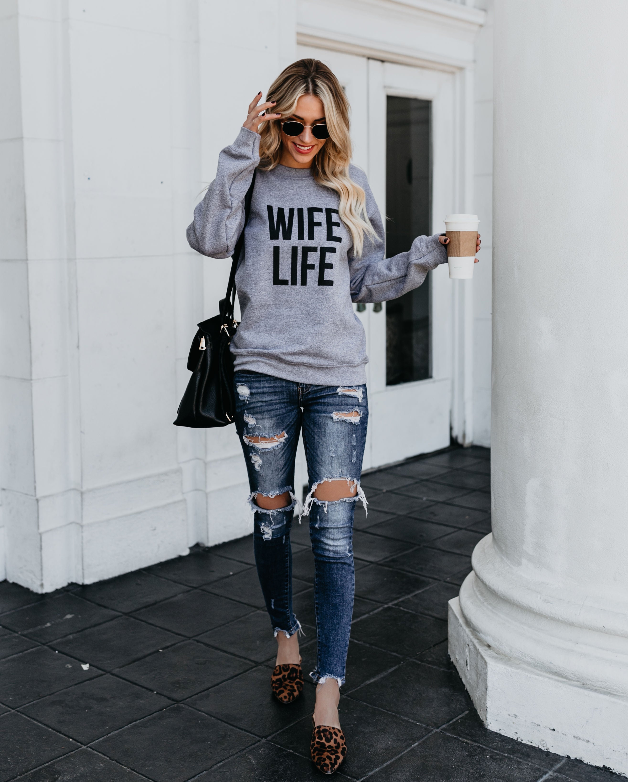 Sweatshirt „Das Leben meiner Frau“