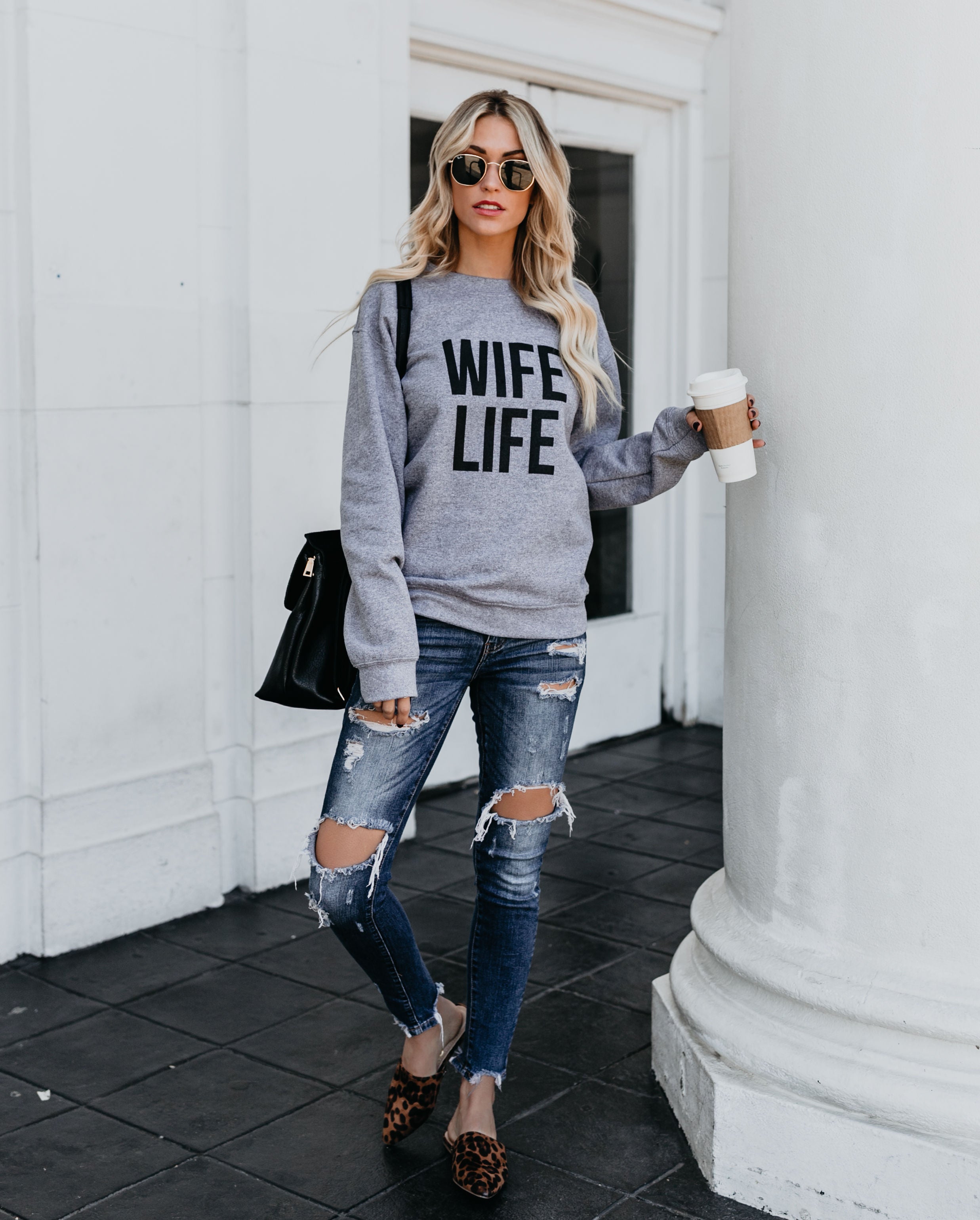 Sweatshirt „Das Leben meiner Frau“