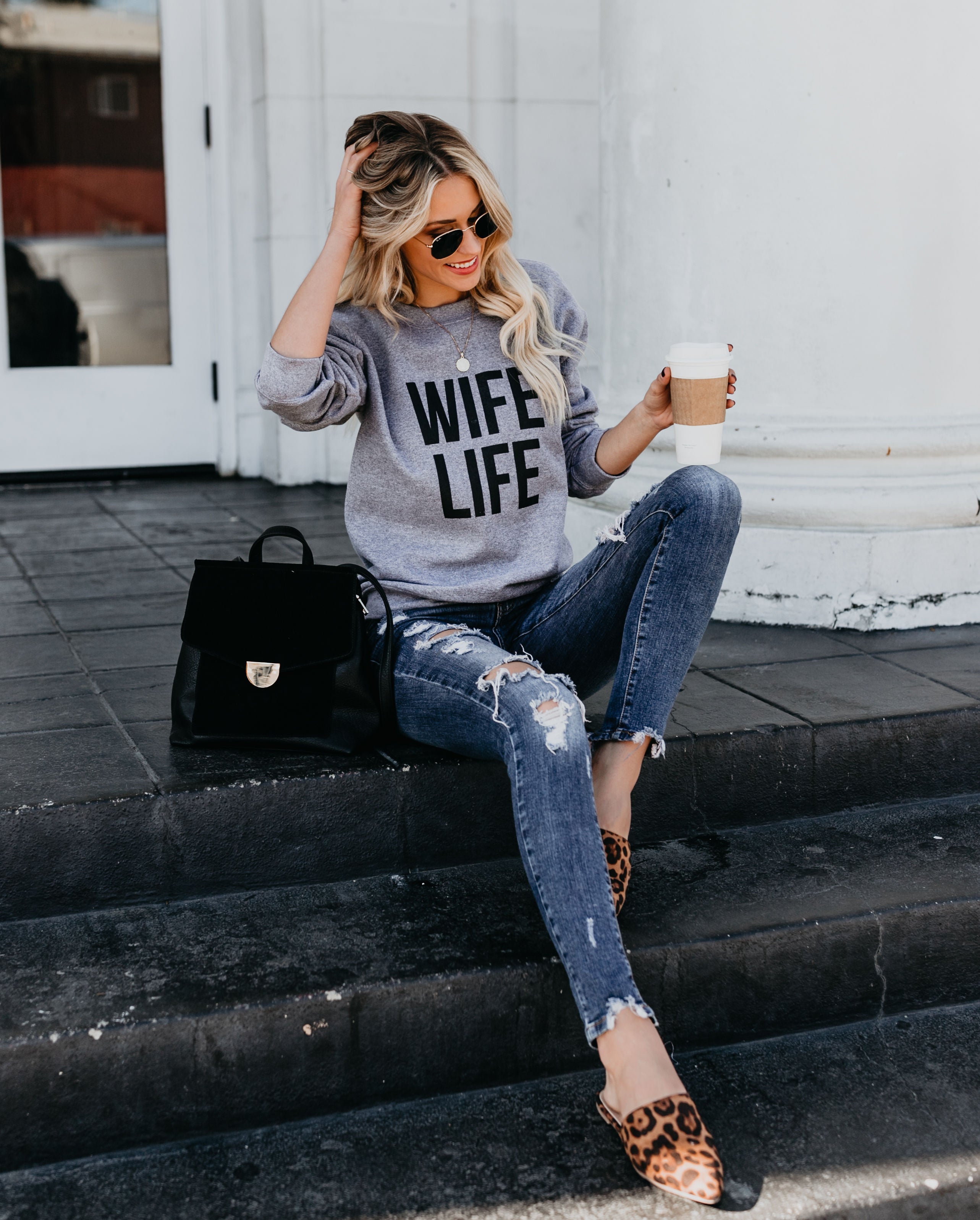 Sweatshirt „Das Leben meiner Frau“
