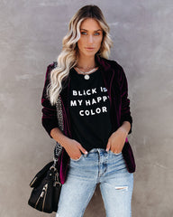 Wine Me And Dine Me Pocketed Velvet Blazer - Wine