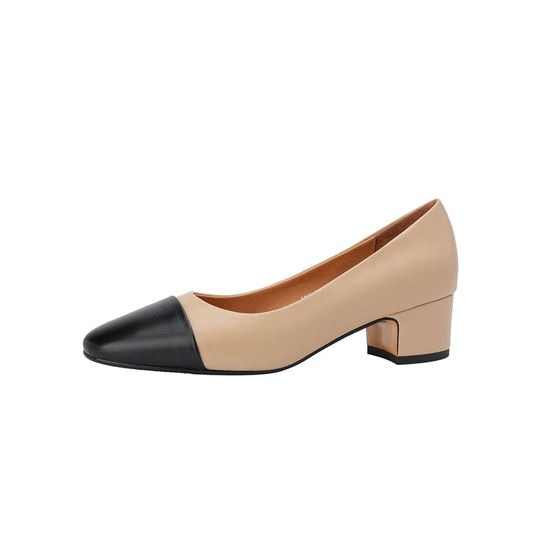 Zapatos planos de piel auténtica con puntera divina y tacones bajos