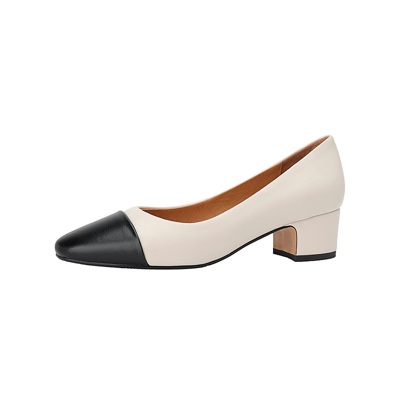 Zapatos planos de piel auténtica con puntera divina y tacones bajos