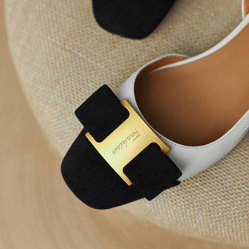 Claira Slingback Low Heels mit Metalldekor