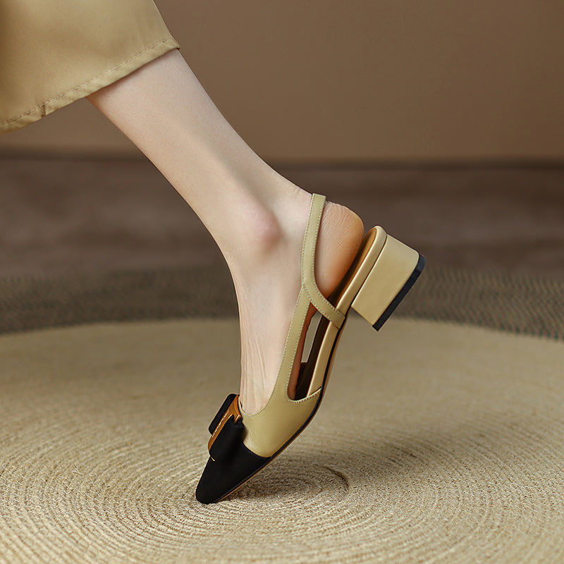 Claira Slingback Low Heels mit Metalldekor