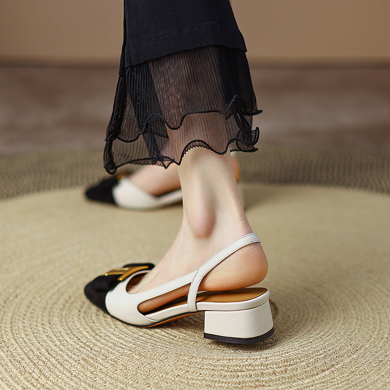 Claira Slingback Low Heels mit Metalldekor