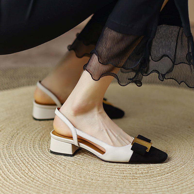 Claira Slingback Low Heels mit Metalldekor